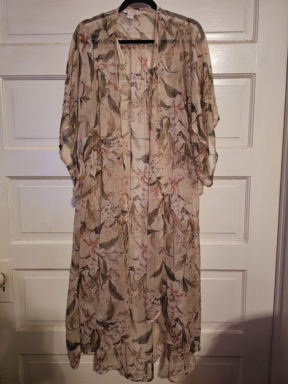 Band of Gypsies Floral Print Blush & Sage Kimono